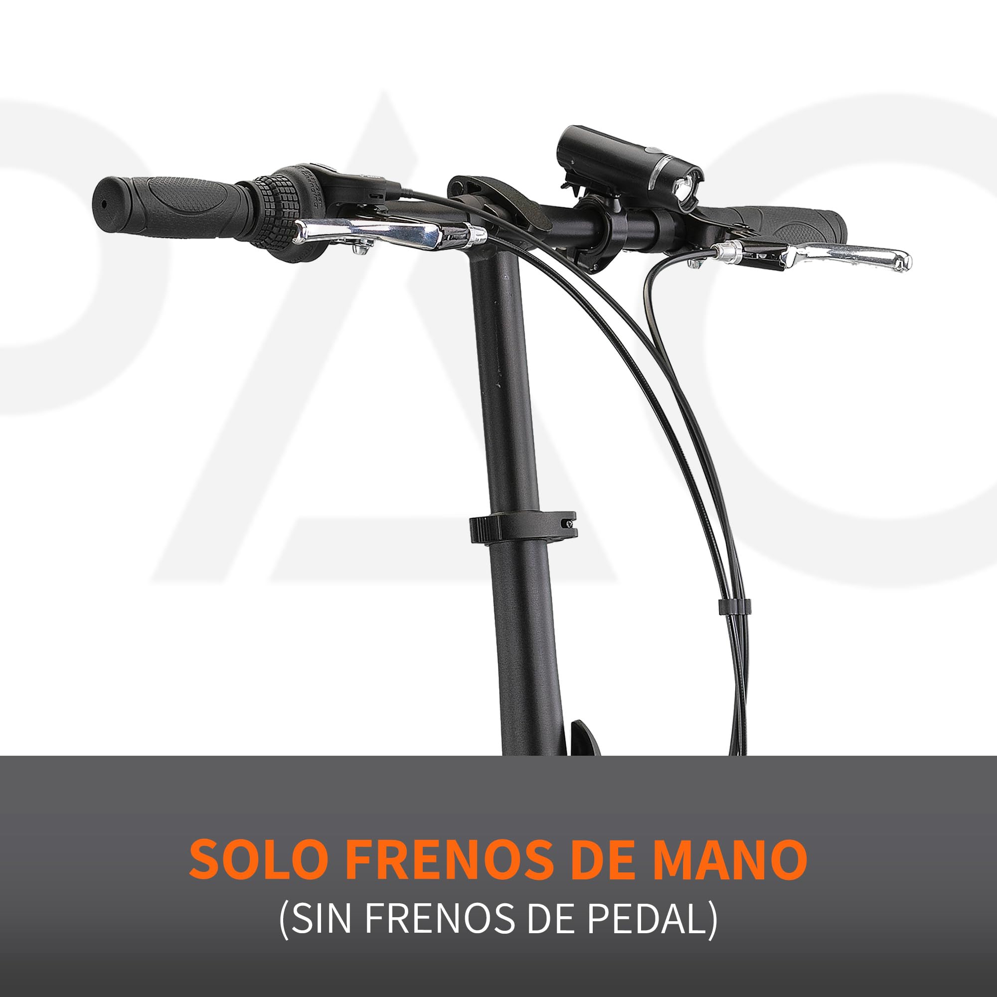 PACTO Bicicleta plegable de 20 pulgadas con sistema de plegado rápido (10 segundos), marco de aluminio, peso ligero (13 kg), Shimano de 6 velocidades, freno de disco doble y luz LED