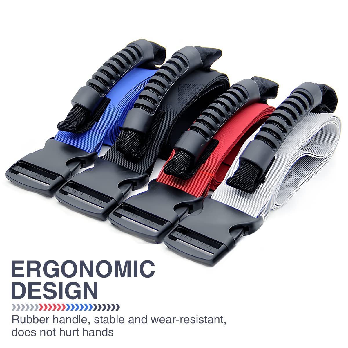 3 stuks zware bagage sjorriem houder voor omvangrijke items met handvat XL vastbinden verstelbare riem cinches strak voor een veilige grip, ideaal voor omvangrijke items reizen (grijs
