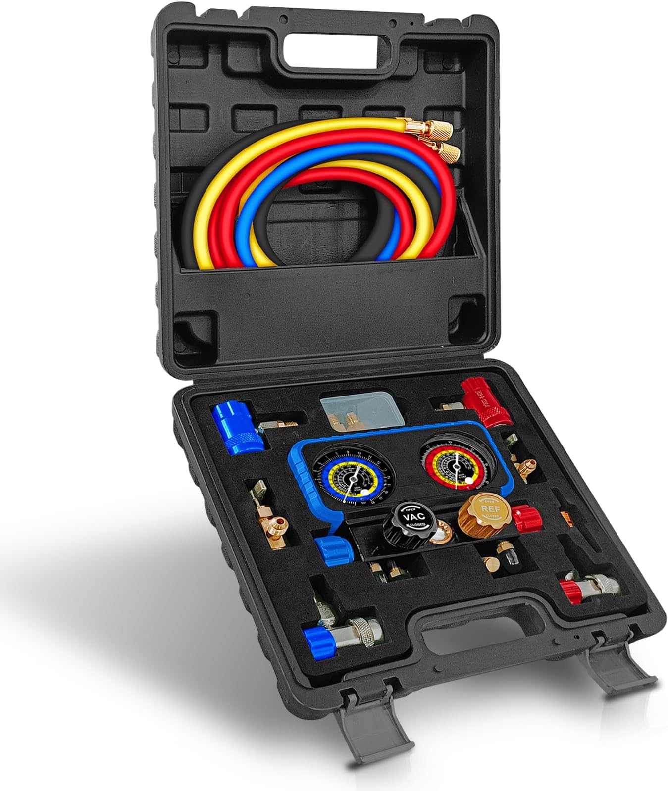 Boltigen AC Gauge Set, R1234yf R134a Gauge Set, 4Way AC