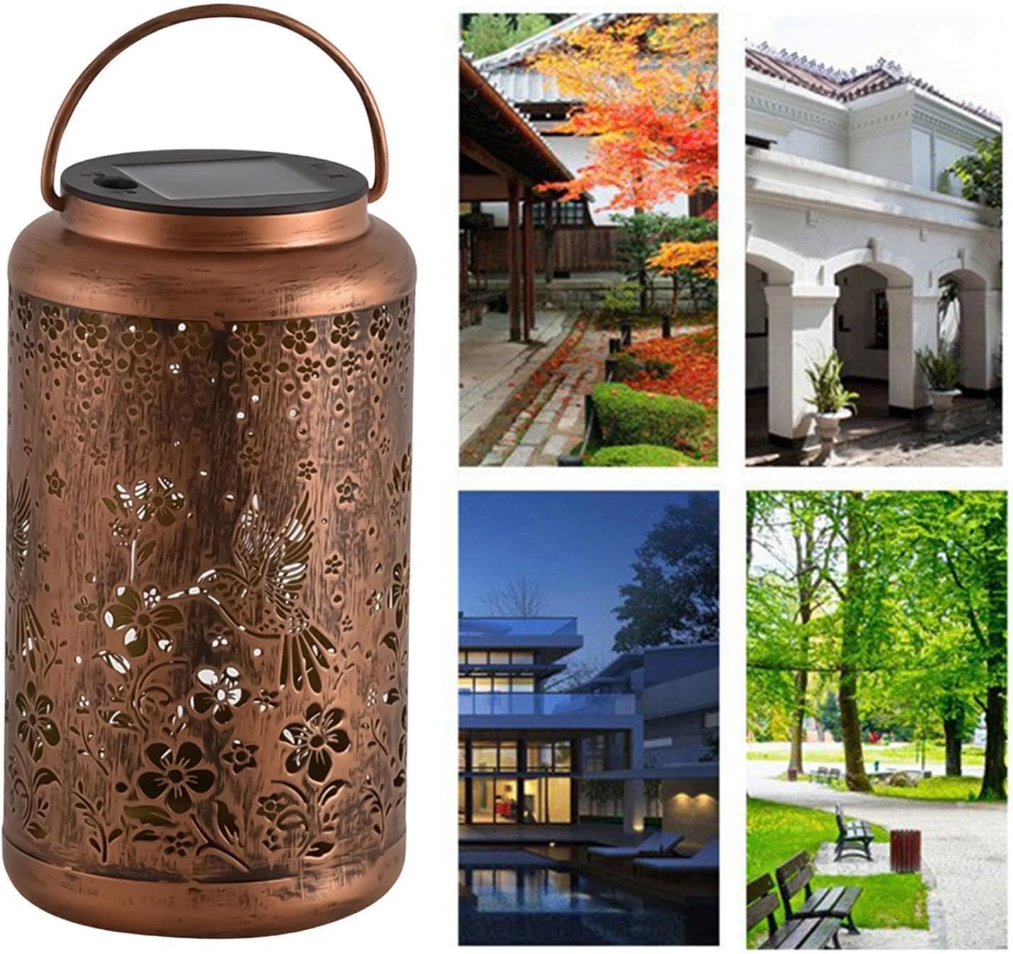 Hummingbird Lantern Solar - Waterproof Projection Lamp,Solar Lantern | for Balcony Backyard Patio Driveway Walkway Lawn Garden Trees Yard Porch