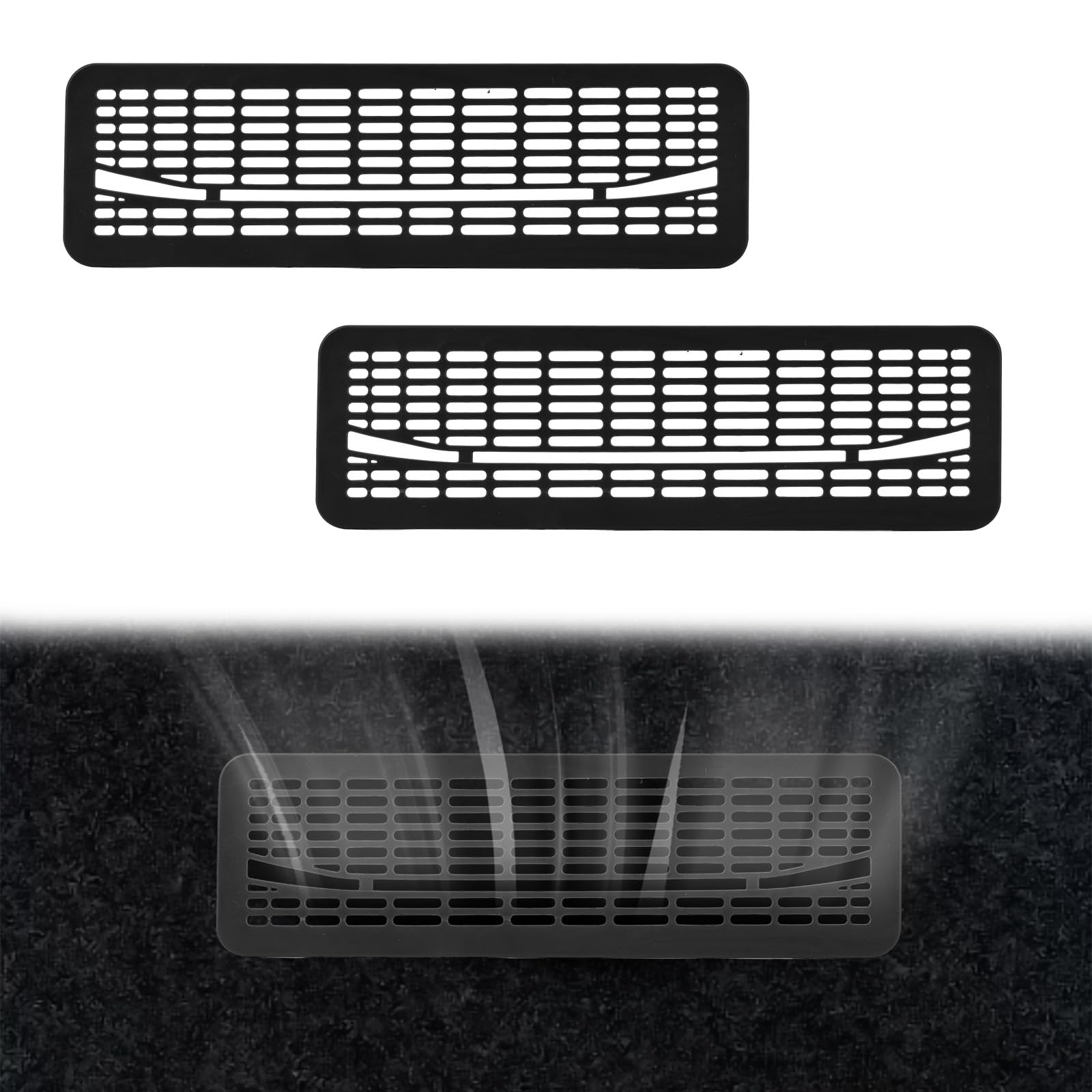 2pcs Accessories for Model Y Juniper 2025 2026, Rear Seat Floor Vent Cover Backseat Air Conditioning Outlet Grille Protector Cover Compatible with Model Y Juniper