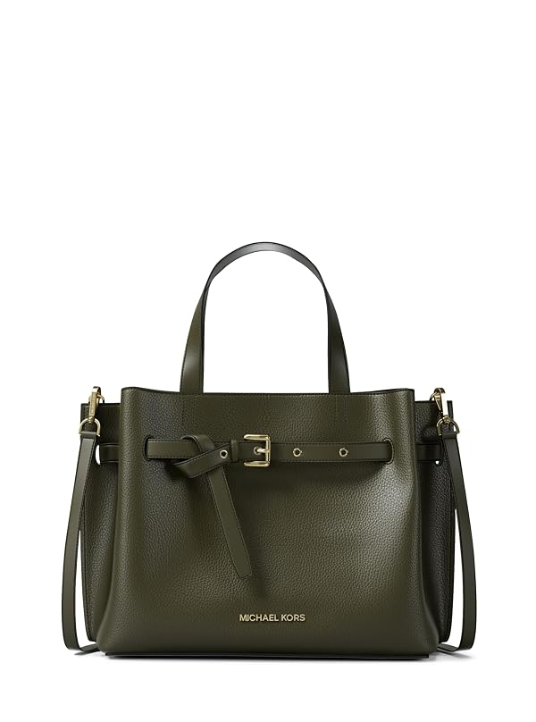 Michael Kors Women's Emilia Medium Satchel, Ivy/Pebbled Leather, One Size by Michael Kors - Used condition - US$103.79
