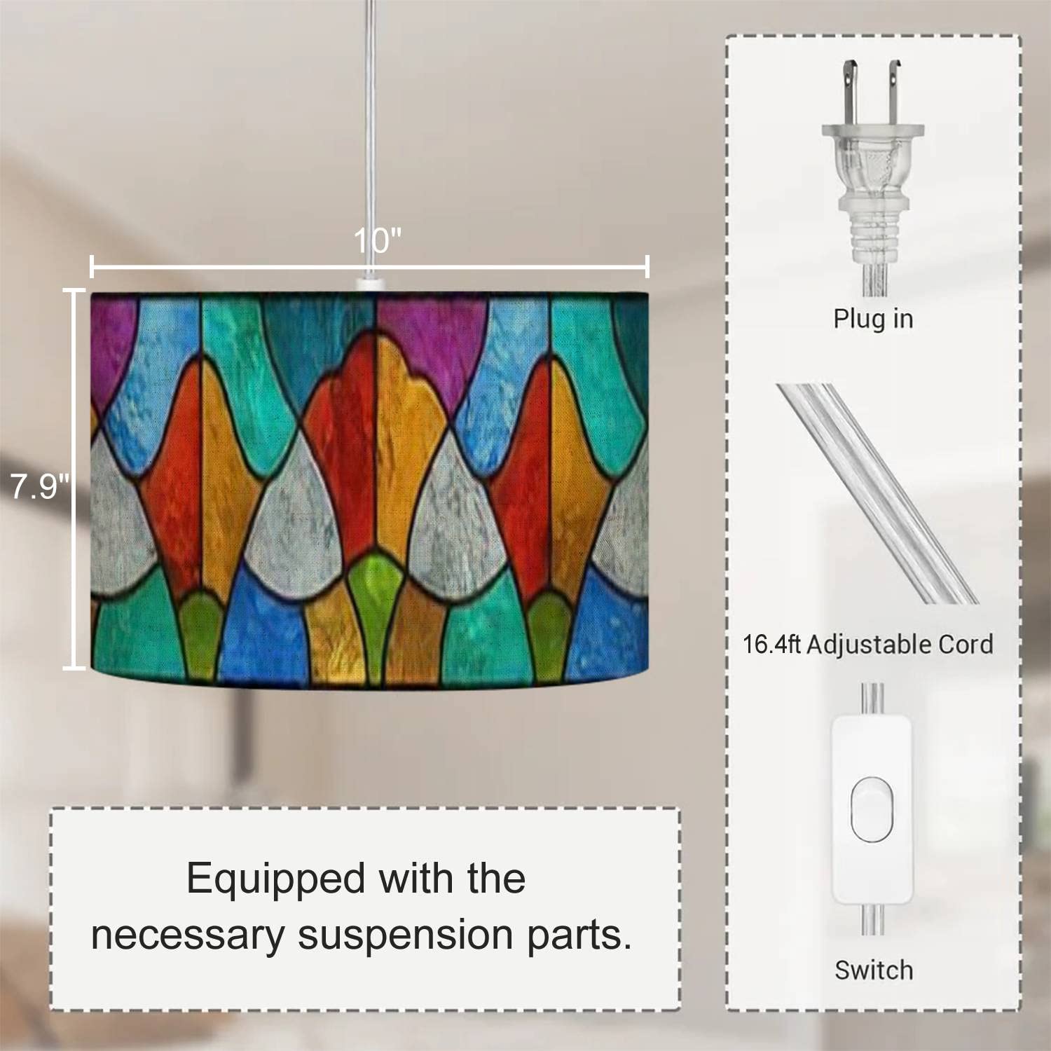 Hanging Lamps With Plug In Cord Plug In Pendant Light Hanging Lamp With ...