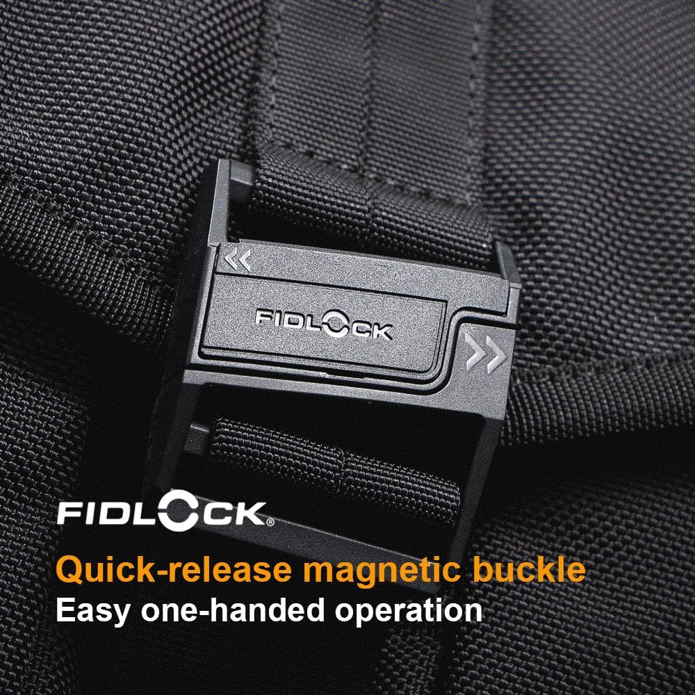 Black Crossbody Bag, CORDURA Nylon Shoulder Bag with Magnetic Buckle, Multi-Pocket Sling Bag for Work, Travel & Everyday Use - Image 5