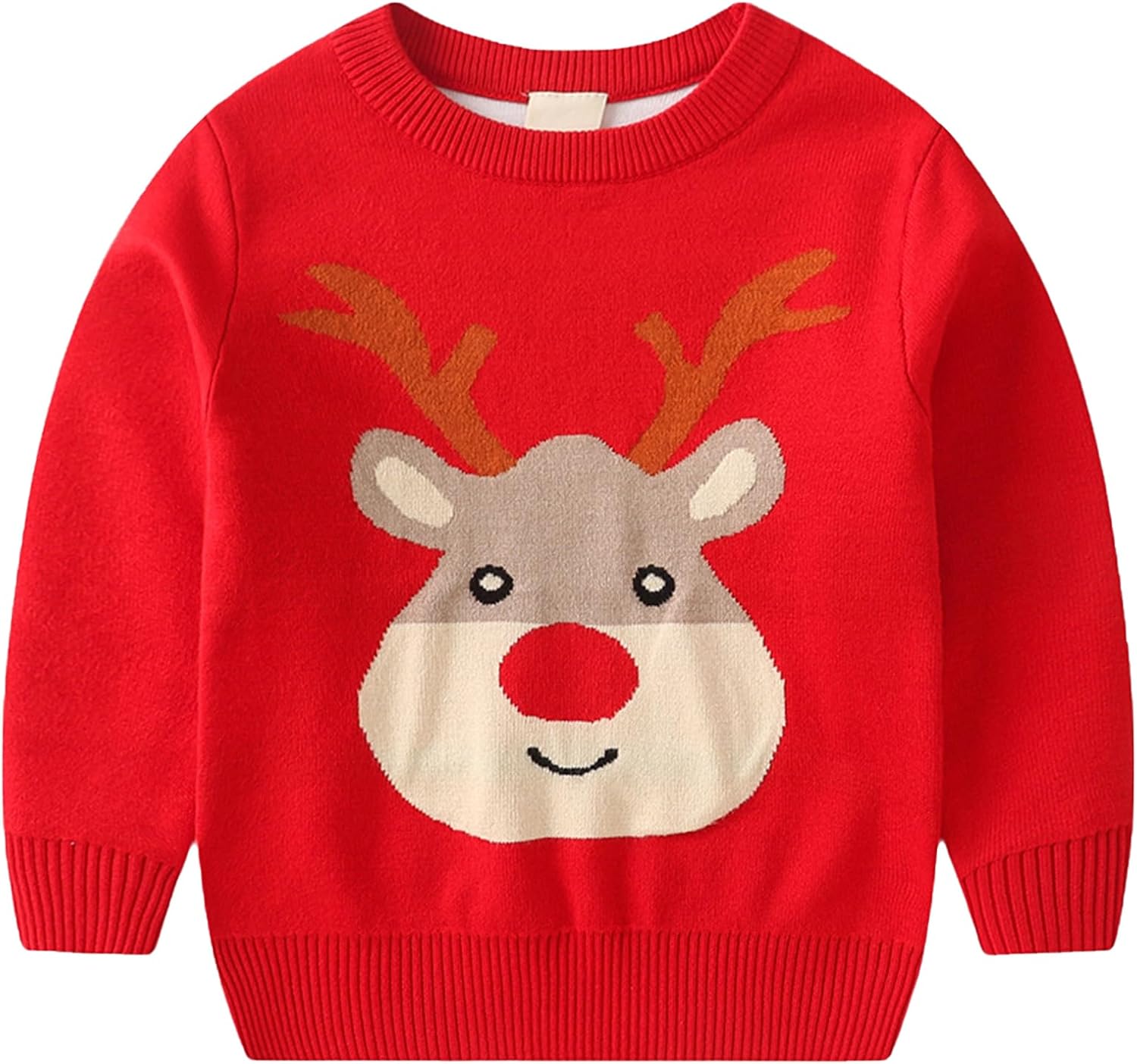 Kids Christmas Sweater Girls Boys Christmas Jumper Top Long Sleeve Reindeer Knitted Sweater Perfect for Christmas Parties