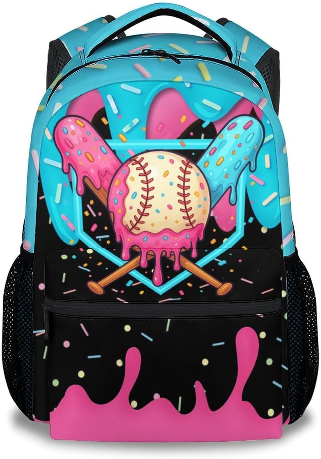 Softball Backpack for Girls Kids - Kids Backpacks Youth Player Gift 17" Drip Design Girls Bookbag Sports School Bag for Kindergarten Elementary