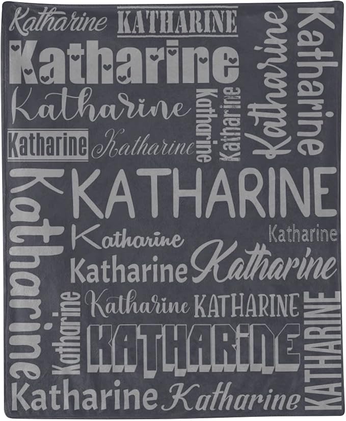 Personalized Blanket for Kids Adults Personalized Name Blanket Custom Blanket with Name Personalized Gifts for Christmas Birthday Valentines Day Mothers Fathers Day (Dark Gray, 50"x60")
