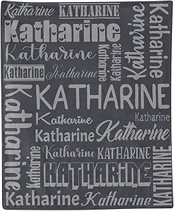 Personalized Blanket for Kids Adults Personalized Name Blanket Custom Blanket with Name Personalized Gifts for Christmas Birthday Valentines Day Mothers Fathers Day (Dark Gray, 50"x60")