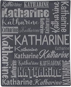 Personalized Blanket for Kids Adults Personalized Name Blanket Custom Blanket with Name Personalized Gifts for Christmas Birthday Valentines Day Mothers Fathers Day (Dark Gray, 50"x60")