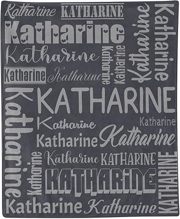 Personalized Blanket for Kids Adults Personalized Name Blanket Custom Blanket with Name Personalized Gifts for Christmas Birthday Valentines Day Mothers Fathers Day (Dark Gray, 50"x60")