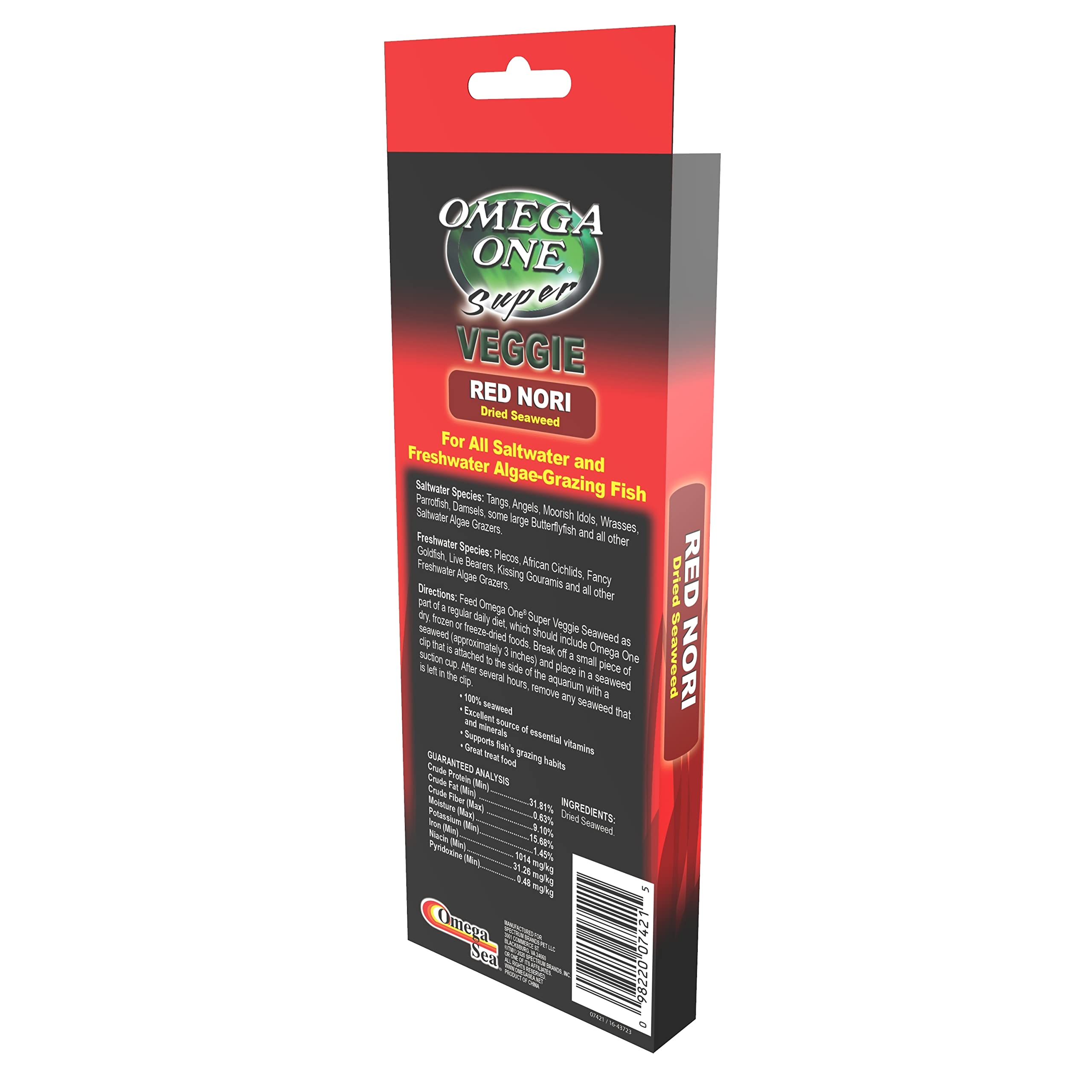 Omega One Super Veggie Red Seaweed.8 oz, 24 Sheets by