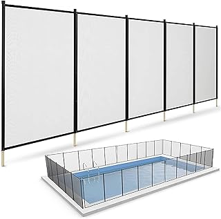 Pool Fence Replacement Mesh Fabric – 4'x15' Black Mesh for Pool Fence Repair, DIY & Cut-to-Fit | Compatible with Most Pool Fencing Poles | Replacement Parts, Safety Fence, No Poles