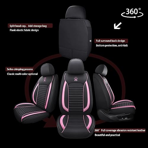 Miniatura 5 de Juego completo de fundas de asiento de automóvil, fundas de asiento de cuero para automóviles, SUV, camión, automóvil, funda universal
