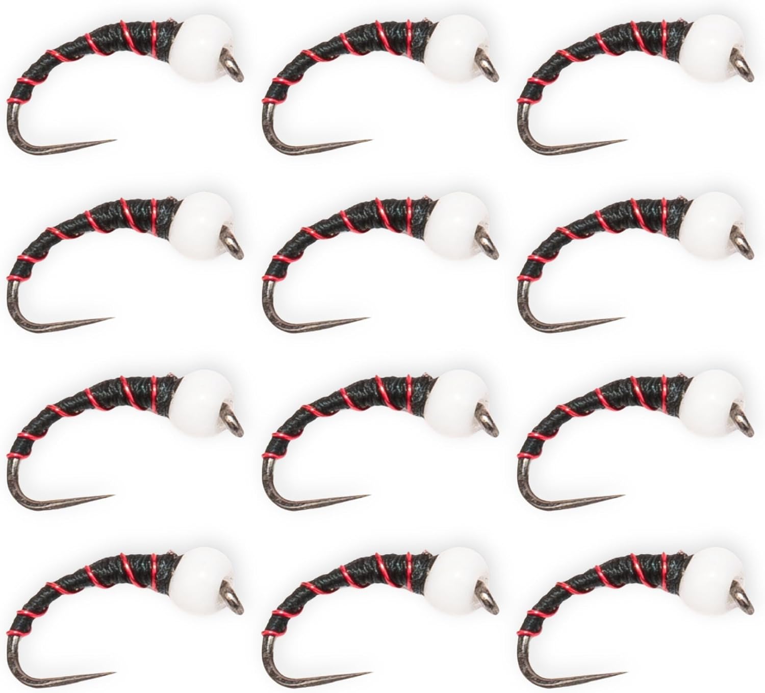 CHIRONOMID PUPA 12 Pack – Premium Hand Tied Trout Flies for Fly Fishing – Realistic Midge Pupa Imitation – Fast Sinking, Proven Subsurface Fly Set