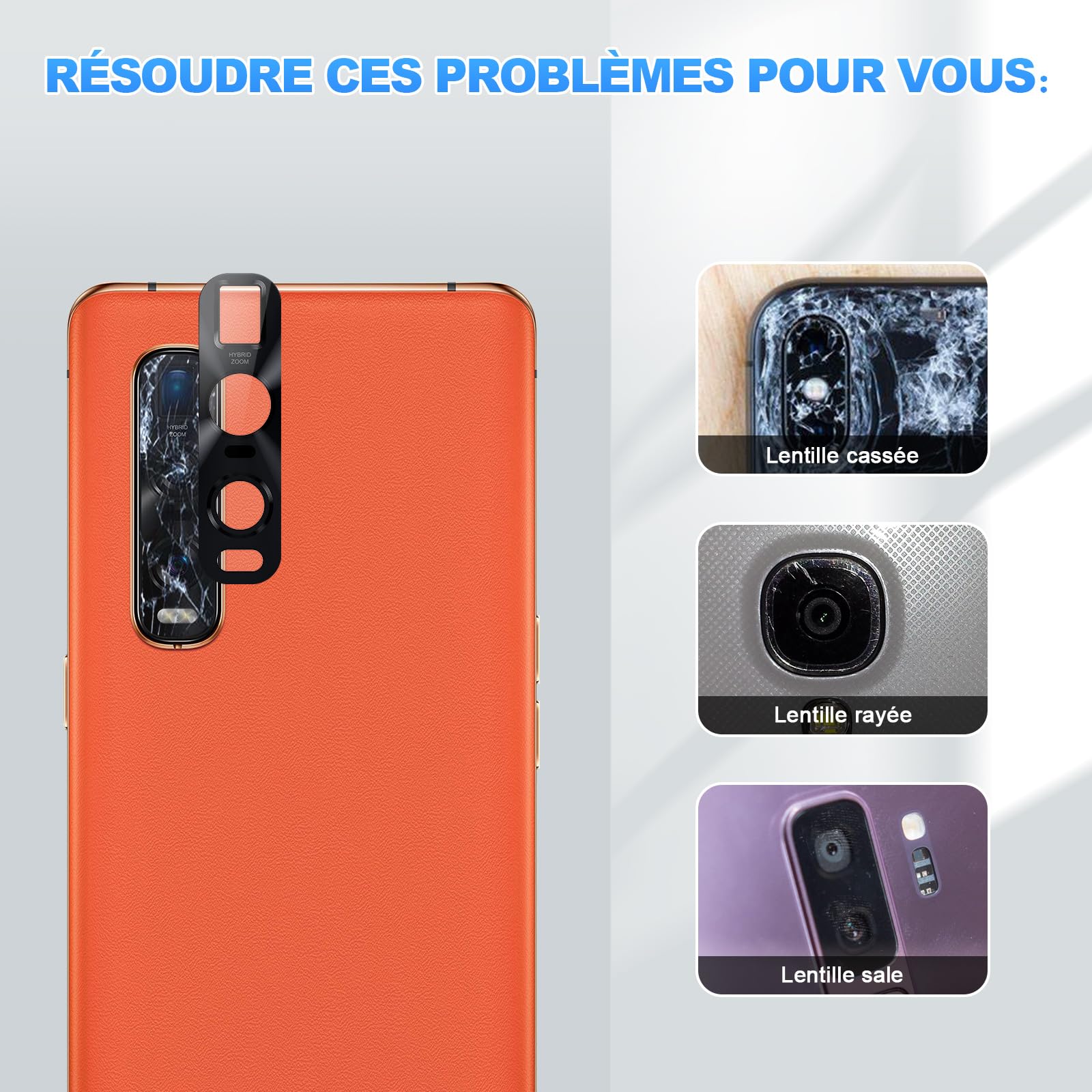 Lentille (verre) De Caméra Arrière Pour Oppo Find X3 Lite - Pièce De Rechange Neuve - Modèle Noir