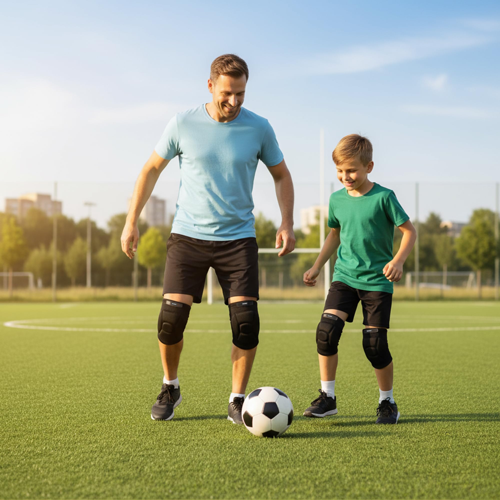 EULANT Genouillères Volley Ball pour Juniors & Adultes, Anti-collision Douce Genouillère Danse,Extensible Protege Genoux Sport pour Handball Basket-ball Patinage Artistique VTT Entraînement Pilate