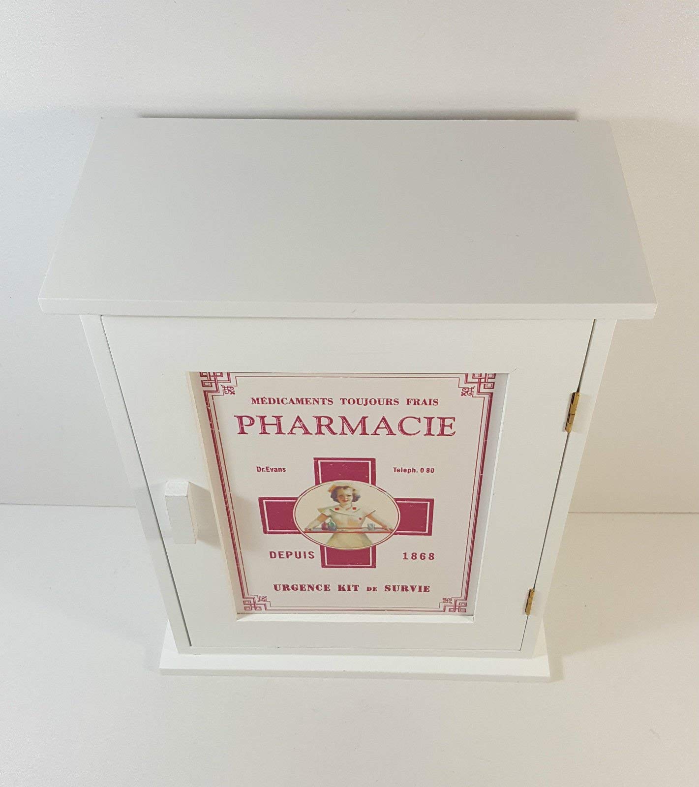 Clayre & Eef 6H0372 skrzynka na leki, szafka ścienna 24 x 13 x 30 cm