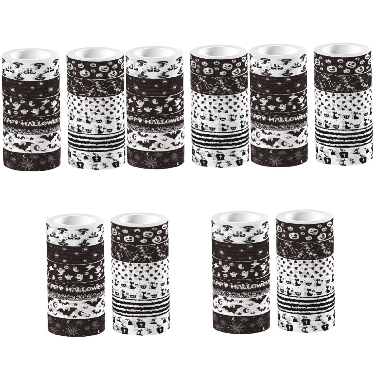 5 Set Nastro Decorativo Per Borsetta Di Halloween Distributore Di Nastro Adesivo Nastro Di Halloween Decorazioni Festa Halloween Addobbi Festa Halloween Nastri Washi 12 * 5