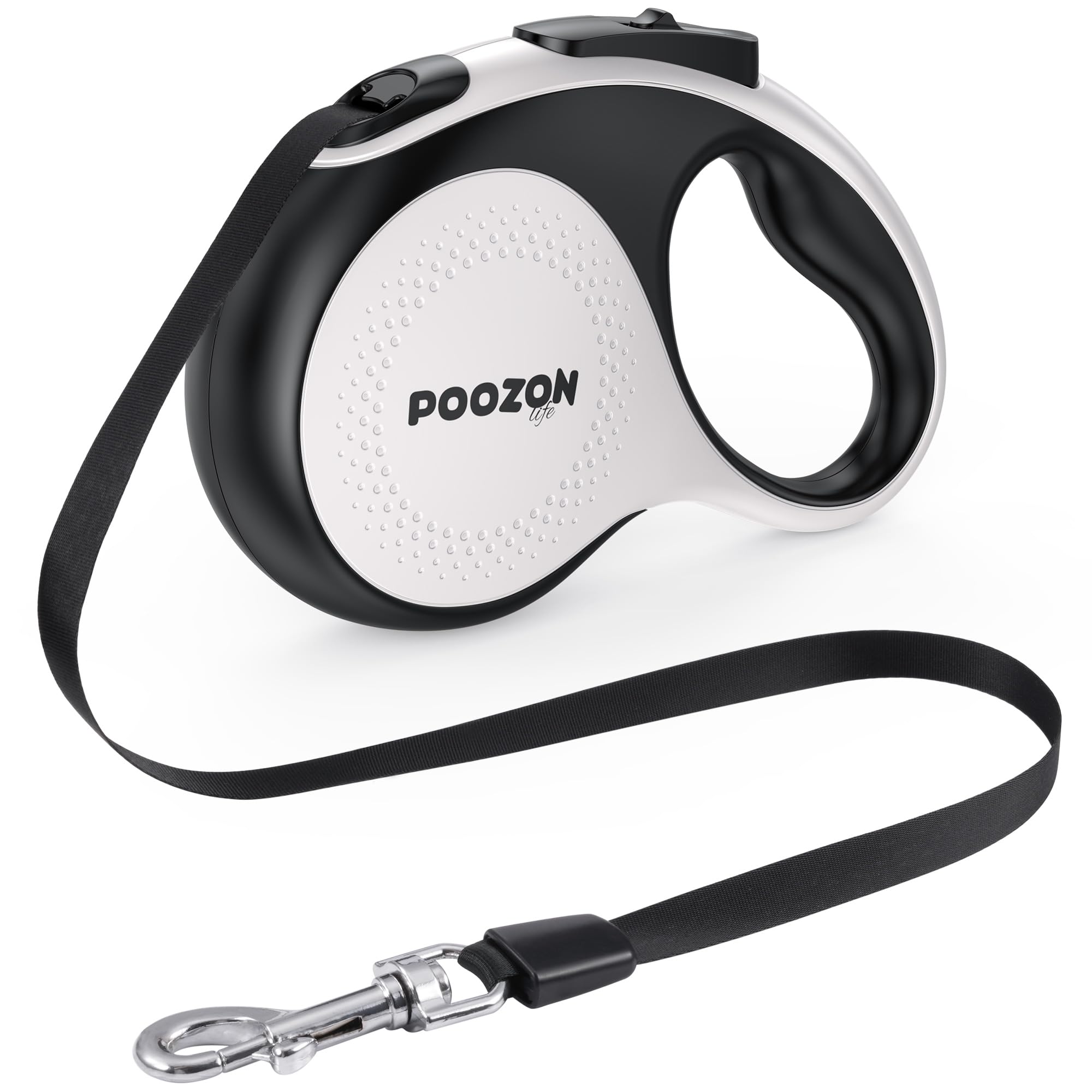Poozonlife Retractable Dog Leash, 360° Tangle Free, 10 ft Strong Nylon Tap for Pets, Walking Leash for Small and Medium Dogs, Heavy Duty, One Button Break and Lock, Up to 33 lbs