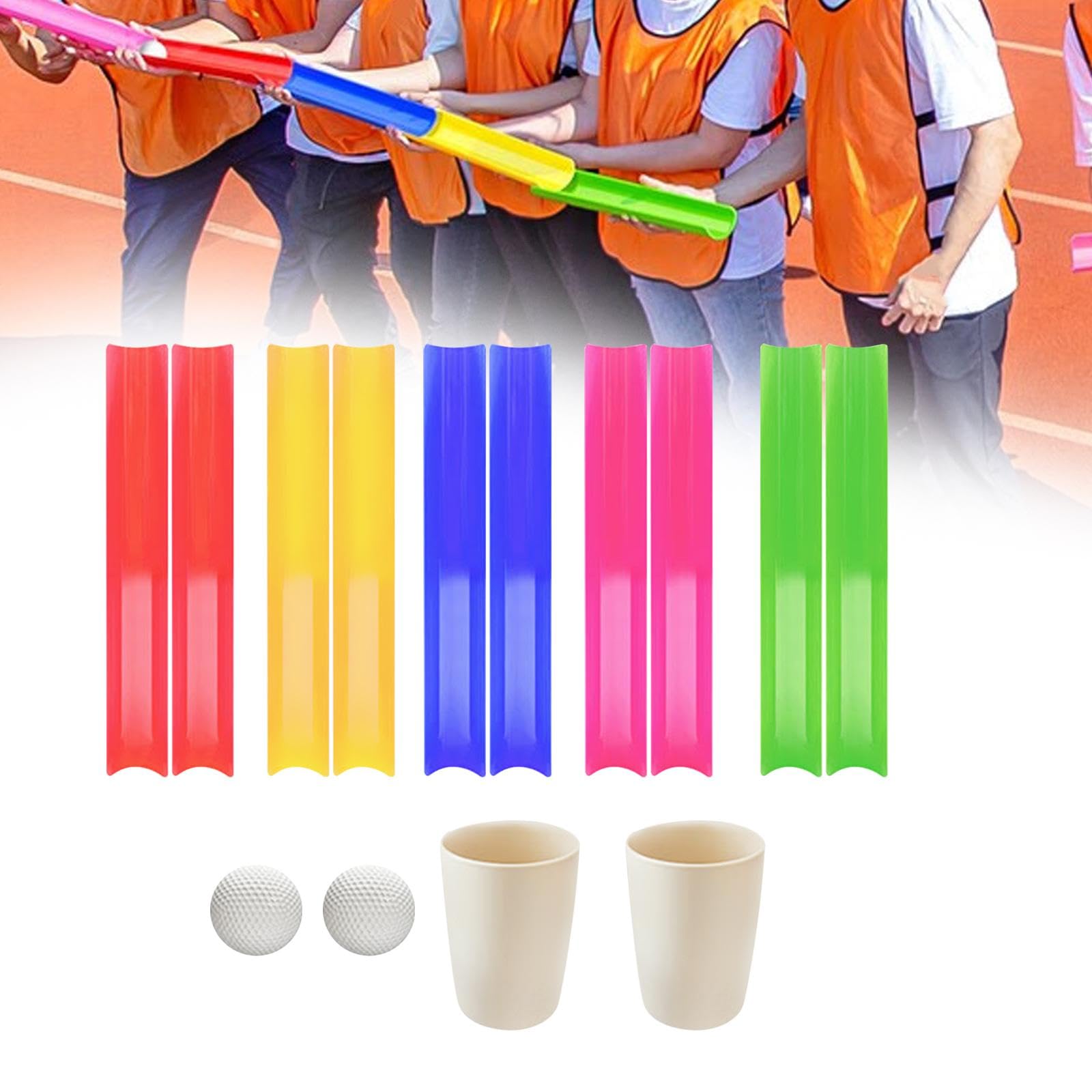 10 Piezas Juegos de Tubería Juegos Grupales Juego Deportivos Bolsa Organizadora Material Ligero Adecuado para Formación de Equipos Deportes en Campo I, Largo 5.5 cm de Ancho