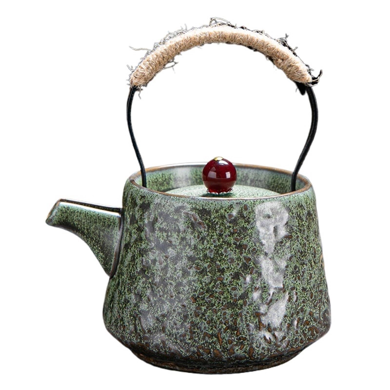 Théière en céramique ergonomique anti-brûlure pour thé en feuilles