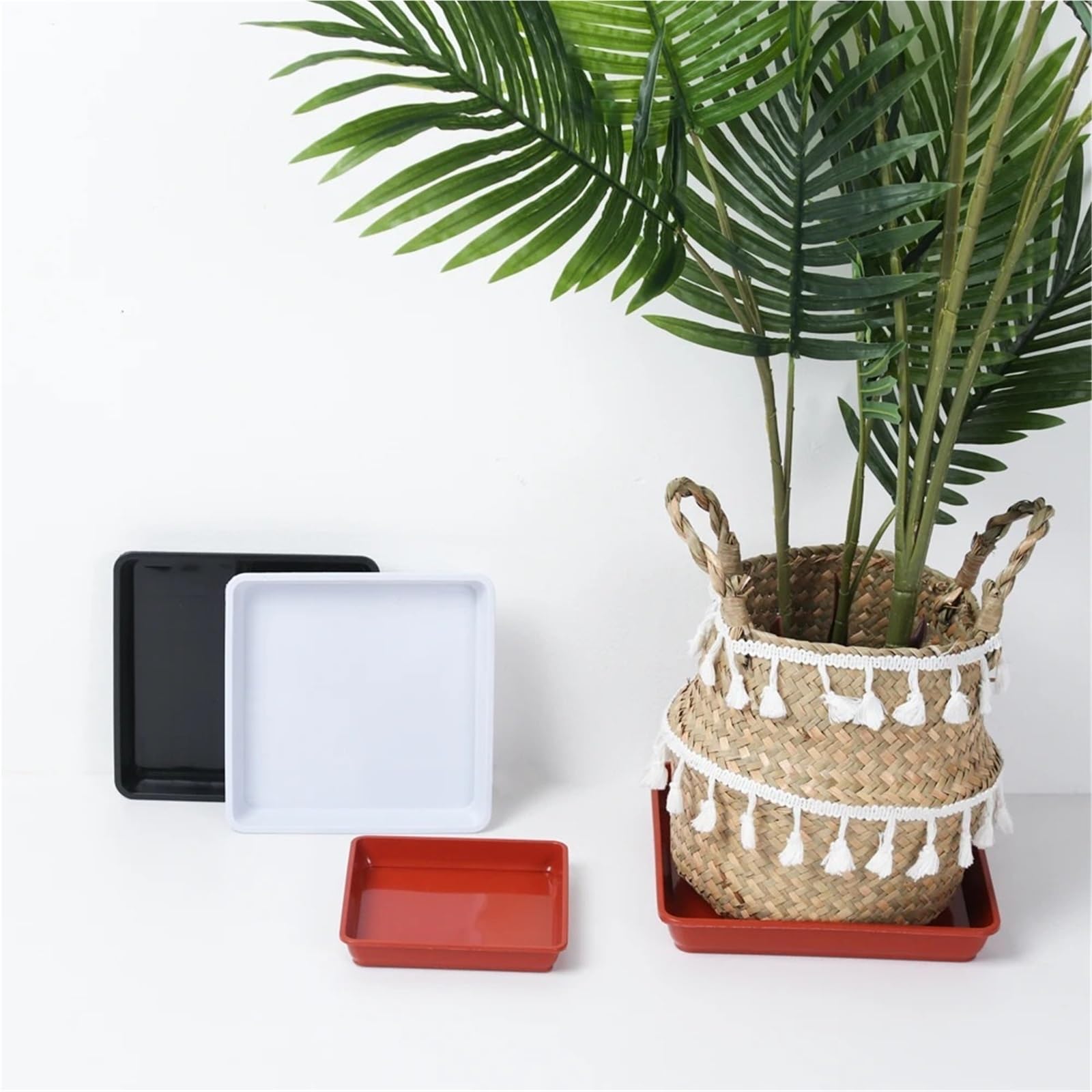 Lot de 6 soucoupes en Plastique for Pots Fleurs d'intérieur et d'extérieur pour Les Jardins Et Les Balcons(Red,30x30cm)