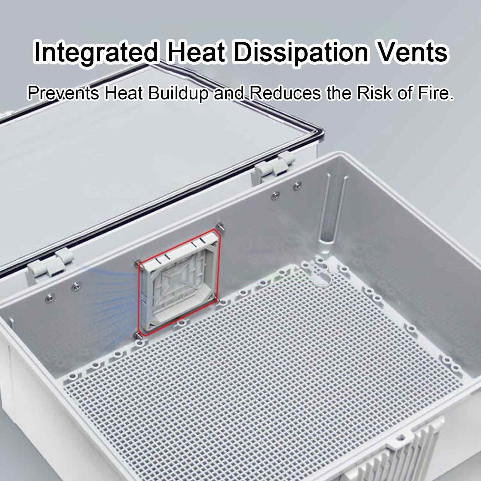 Caja Estanca Exterior de Plástico ABS, Resistente al Agua y al Polvo, con Certificación IP65, Caja de Conexiones con Tapa Transparente y Pestillo de Acero Inoxidable(30x20x40cm/12x8x16in)