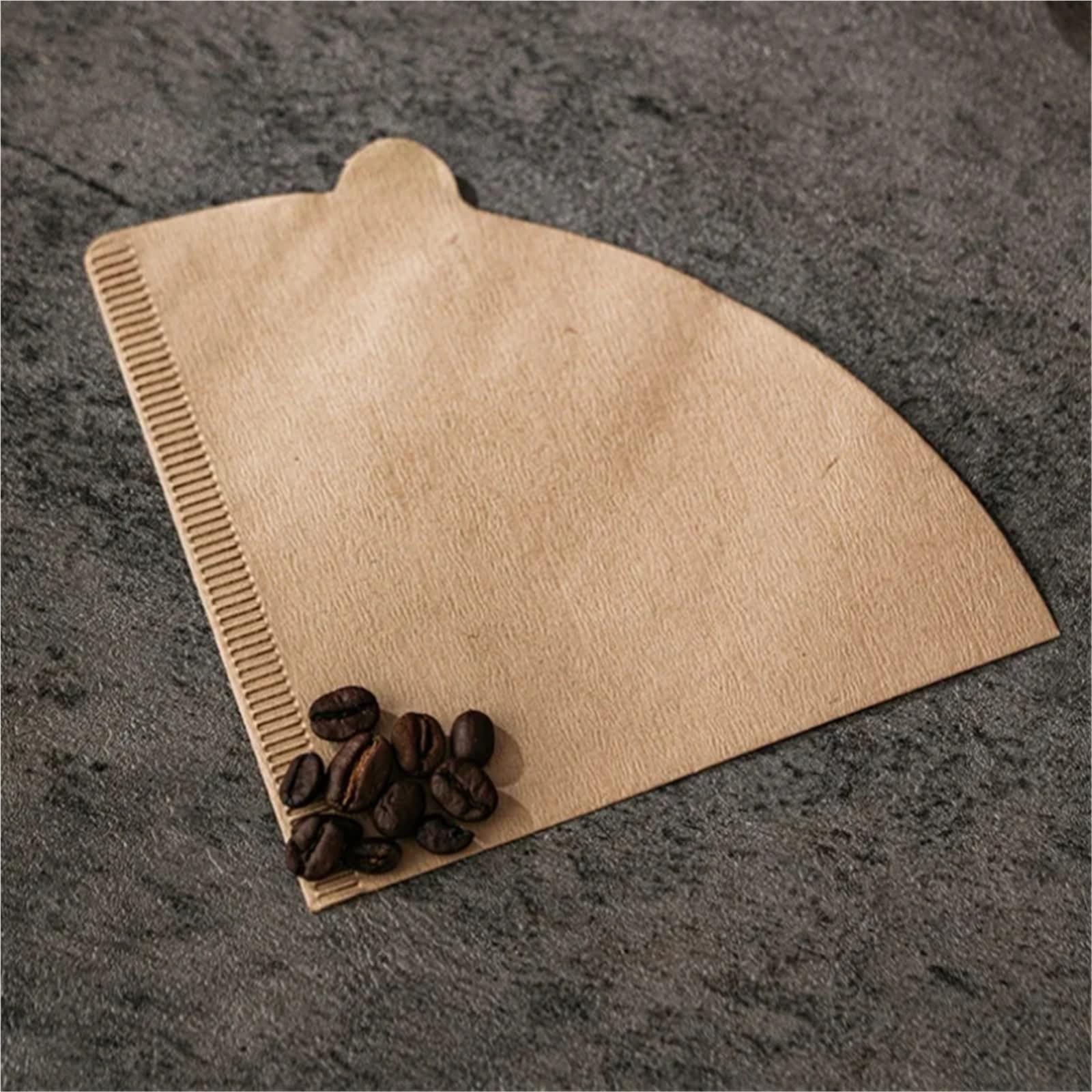 300 filtros de papel for café, hecho a mano, pulpa madera cónica especial, filtro extraíble portátil, herramientas cafetería for el hogar Para Cafeteras De Goteo(Brown 2-4Cups)