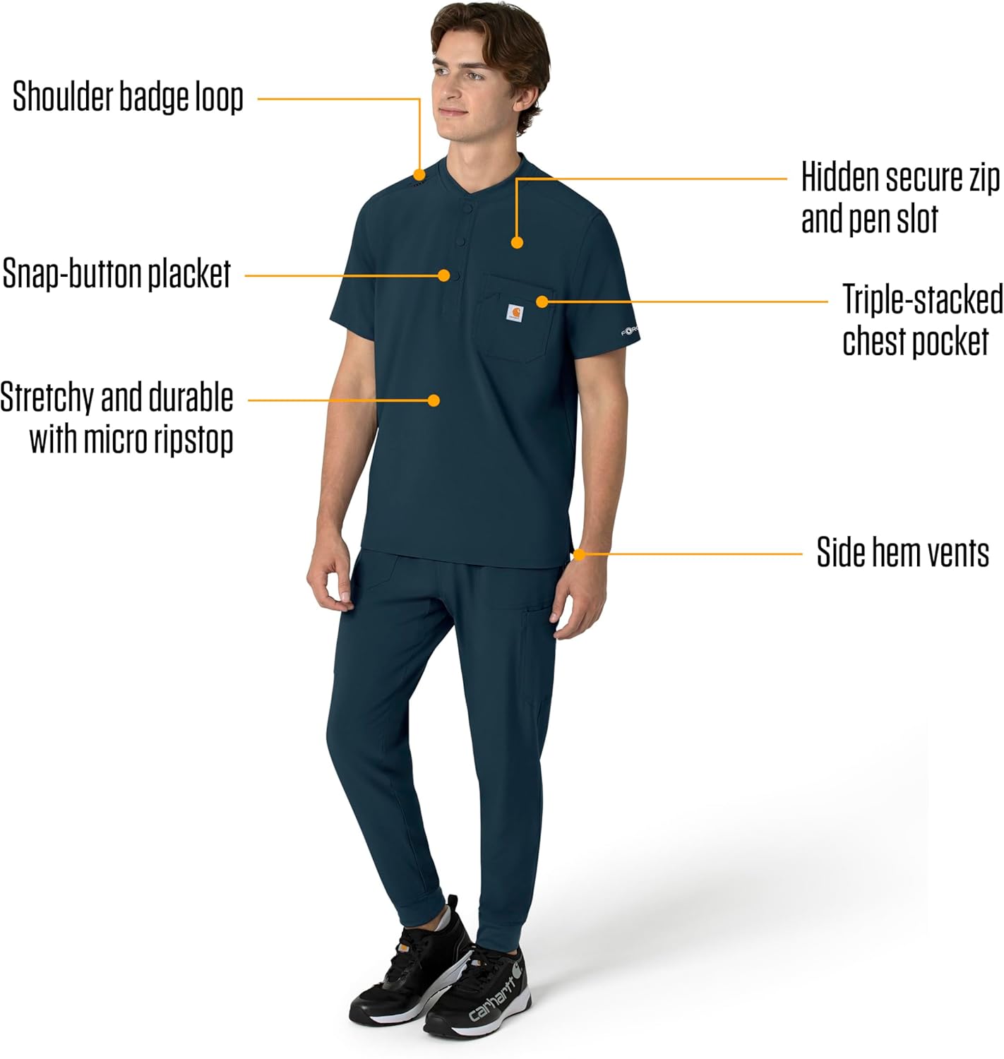 Carhartt Mens Scrub Top - Image 2
