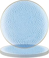 Vista 7 de Party Bargains - Bajoplatos de 13 pulgadas (4 unidades), borde dorado martilleado en rosa, bajoplatos desechables y resistentes para cenas elegantes