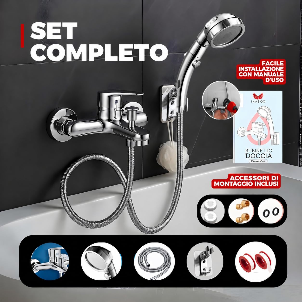 Rubinetto vasca da bagno | Miscelatore vasca da bagno | Rubinetto doccia | rubinetto vasca da bagno con doccetta | rubinetto vasca | miscelatore vasca