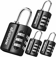 Vista 1 de GIVERARE 4 Pack Combination Lock, 3-Digit Padlock Keyless, Resettable Luggage Locks for Backpack, Gym & School & Employee Locker, Weatherproof
