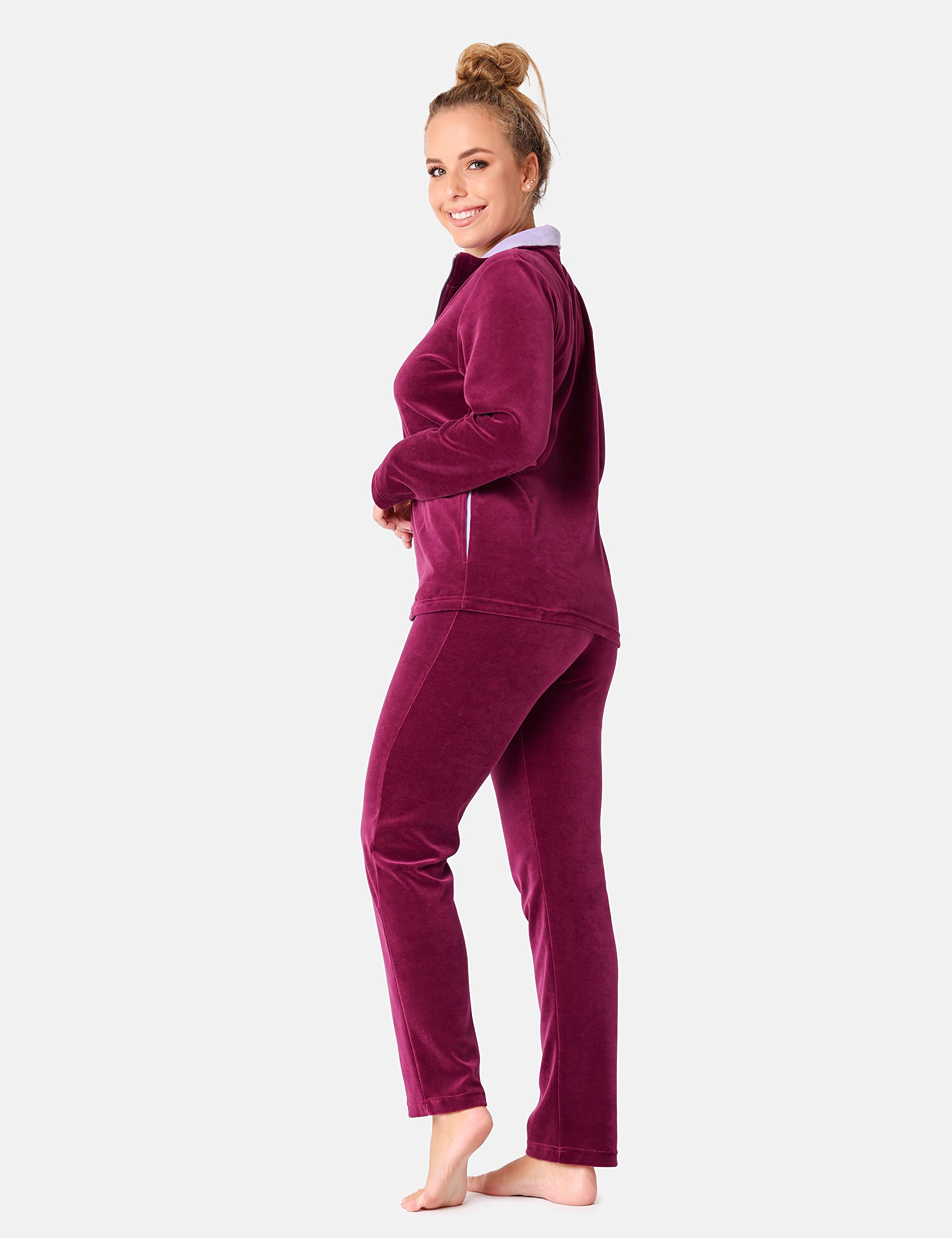 Dres Damski z Weluru Merry Style MSMG001 Śliwkowy 3XL