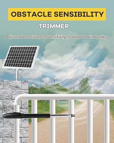 Miniatura 6 de Abridor de puerta automático solar de 12 pies 660 libras con panel solar de 20 W, kit completo de motor de puerta alimentado por batería para