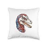 We Like Tees Robot Dinosaur Robo T Tyrannosaurus Rex Futuristic Throw Pillow, 16x16, Multicolor