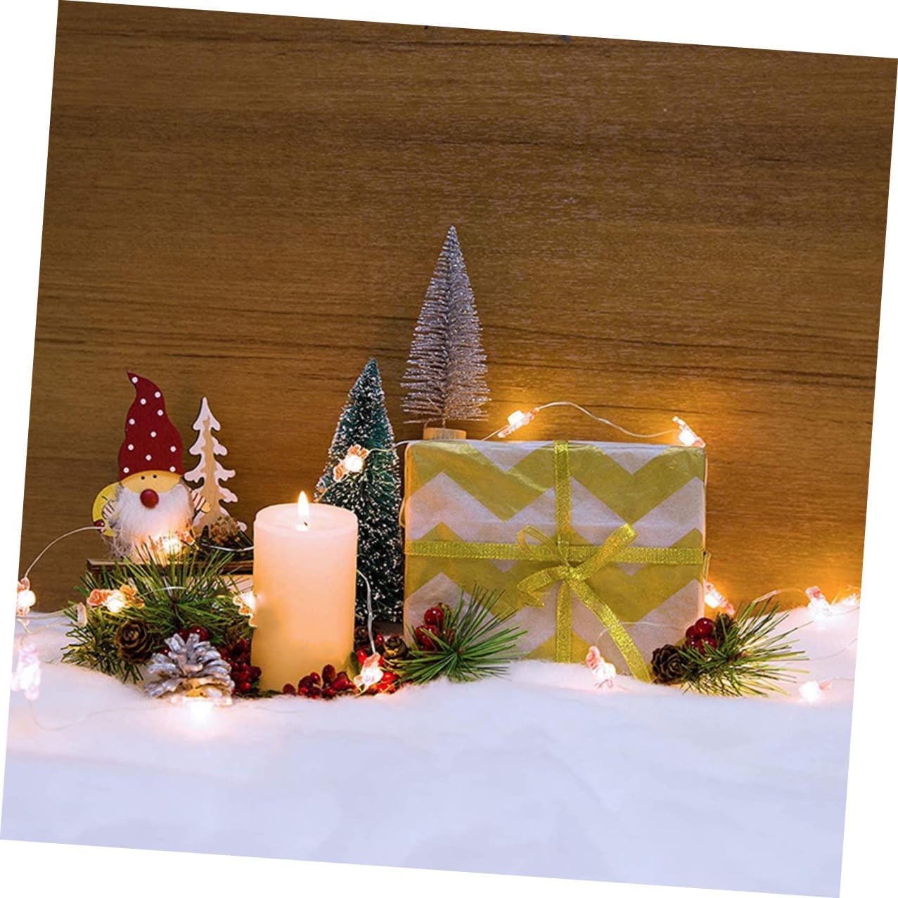 Artificial Snow Blanket 2pcs Thickened Decorative Snow Carpet Fluffy for Christmas Village Display Holiday Winter Décor Indoor Floor Cover