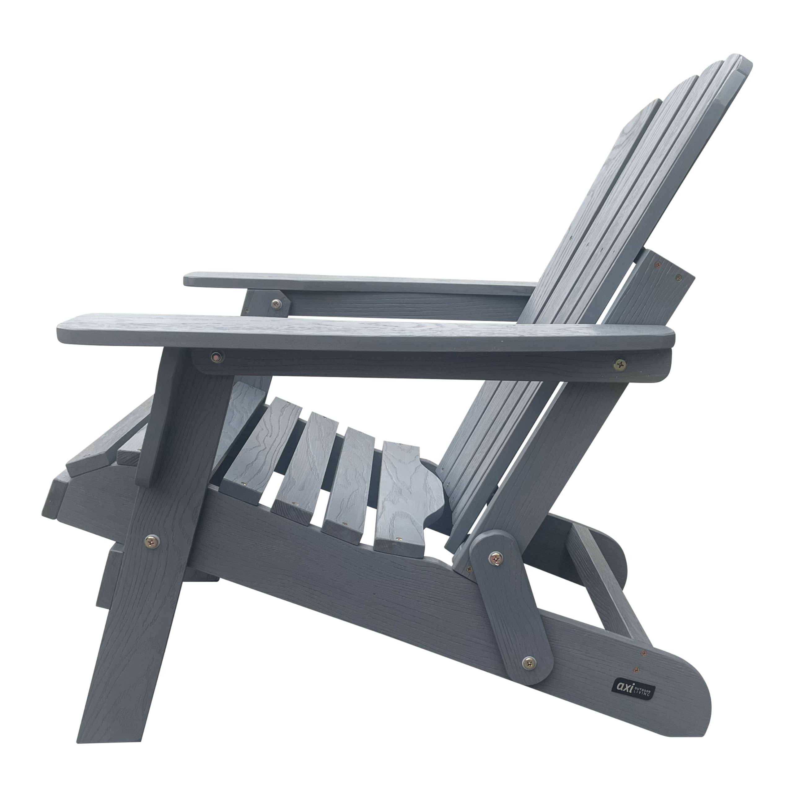 AXI Rosalie Chaise Adirondack en Bois, Couleur Grise | Transat/Chaise Longue/Assise De Jardin / 100% Bois De Pruche pour 1 Personne, avec Accoudoirs Et Dossier Haut | 75,5 X 86,5 X 85 Cm