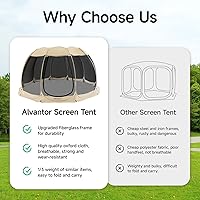 Vista 2 de Alvantor® Screen House Gazebo, Pop Up Igloo Screened Canopy Tent with Mosquito Netting Sides, Instant UV Resistant Sun Shelter for Garden, Patio