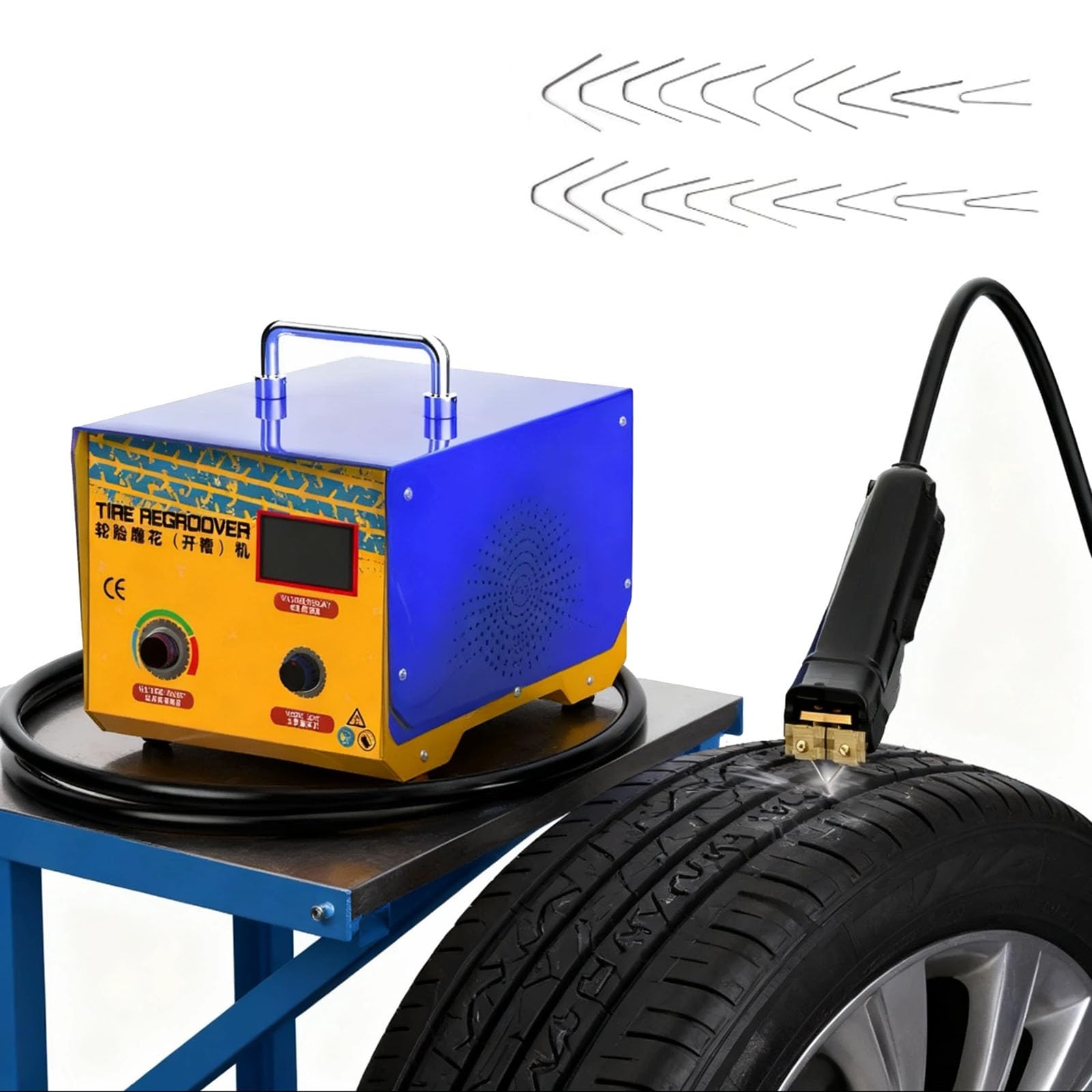 Regroover portatile per pneumatici con potenza di 1000 W, cavo da 5 m per auto, moto, ATV e pneumatici industriali