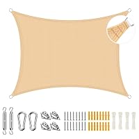 Duerer 3.6x4.8m Vela Ombreggiante con Kit di Fissaggio, Rettangolare Tenda a Vela