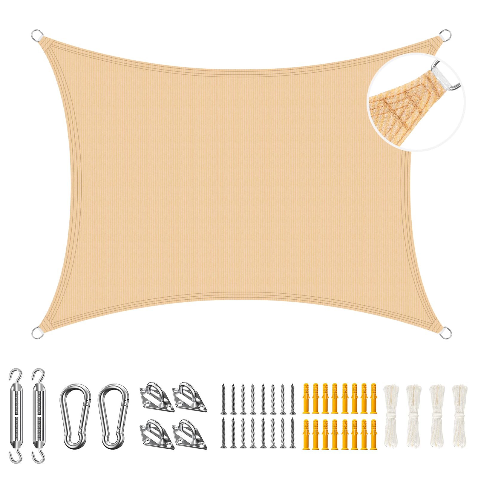 Toile ombrage terrasse et jardin crème Duerer 3.6x4.8m pour l'extérieur