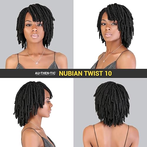 Miniatura 7 de 6 paquetes de extensiones de cabello trenzado Nubian Twist de 10 pulgadas, con rizos de resorte, extensiones de cabello rizado nubio para mujeres