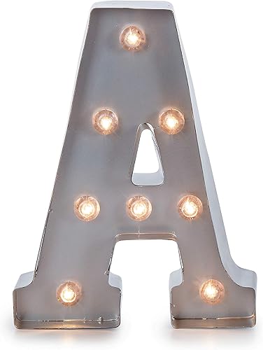 Vista 47 de Darice - Cartel de metal plateado con forma de letra Plata