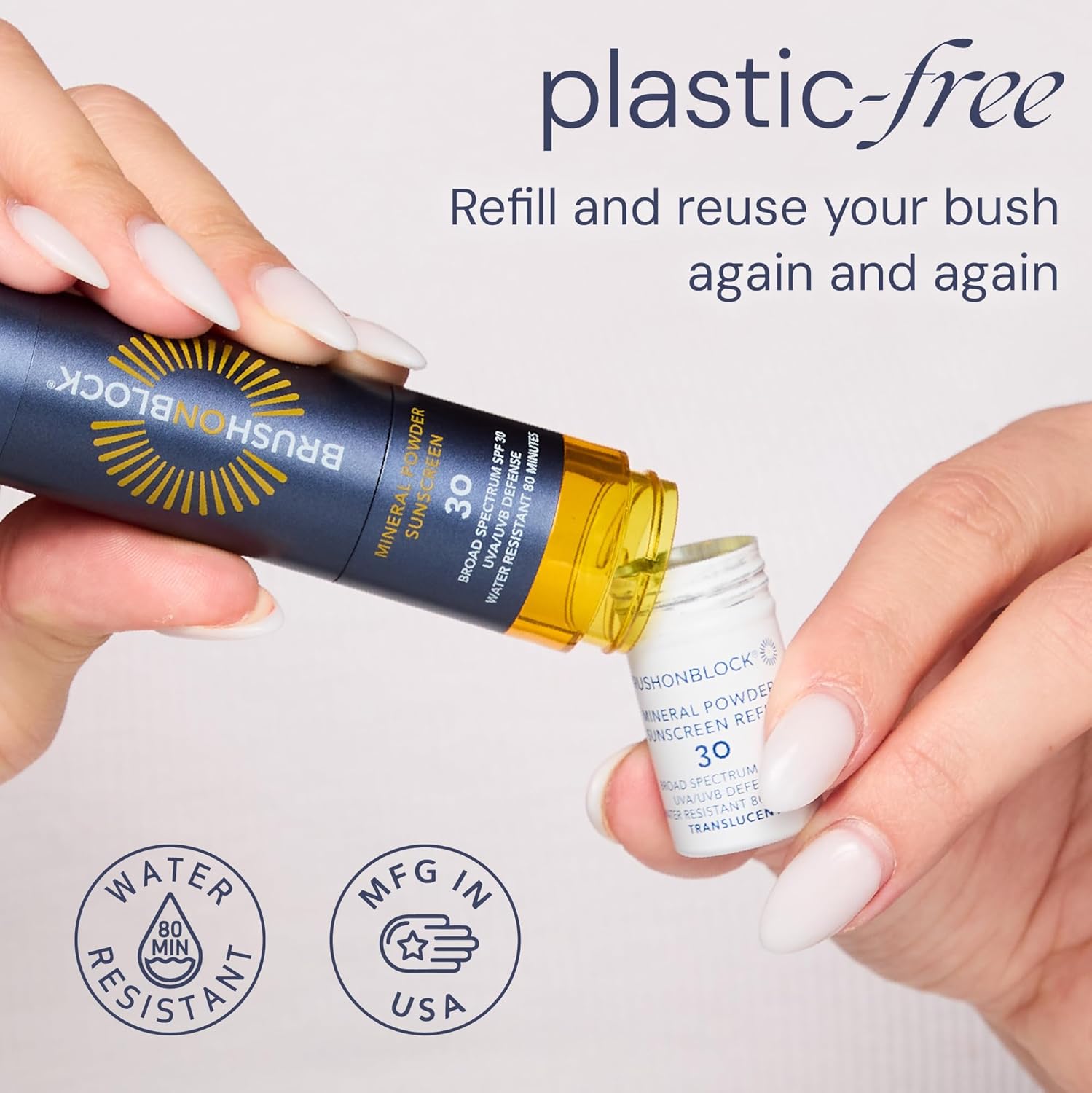 Brush On Block Mineral Sunscreen Powder Refill, Natural Broad-Spectrum SPF 30, Safe for Sensitive Skin, UVA UVB Face Protection, Reef Friendly (Translucent - Refill) - Image 4