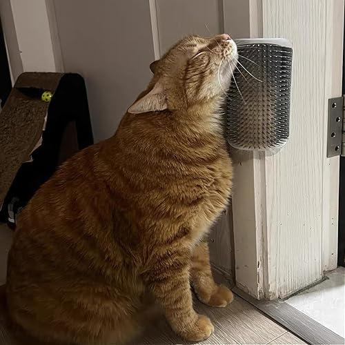 Miniatura 2 de Cepillo de esquina mejorado para gatos y este masajeador para gatos con hierba gatera es un cepillo de gato para gatos de interior, rascador de