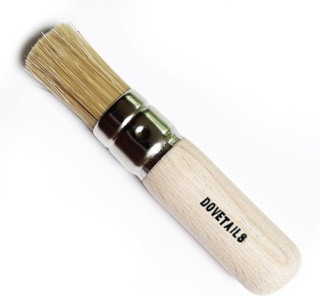 Stencil Brush Size 12 - 20 mm Flat Topped Pure Bristle Head - Made in the UK Can be used as a Wax Brush for Waxing as well as stencilling