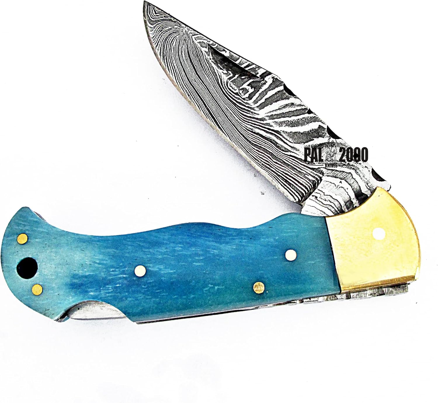 PAL 2000 KNIVES POC-4010 Handmade Damascus Steel 6.5 Inches Folding Pocket Knife with Sheath 4010