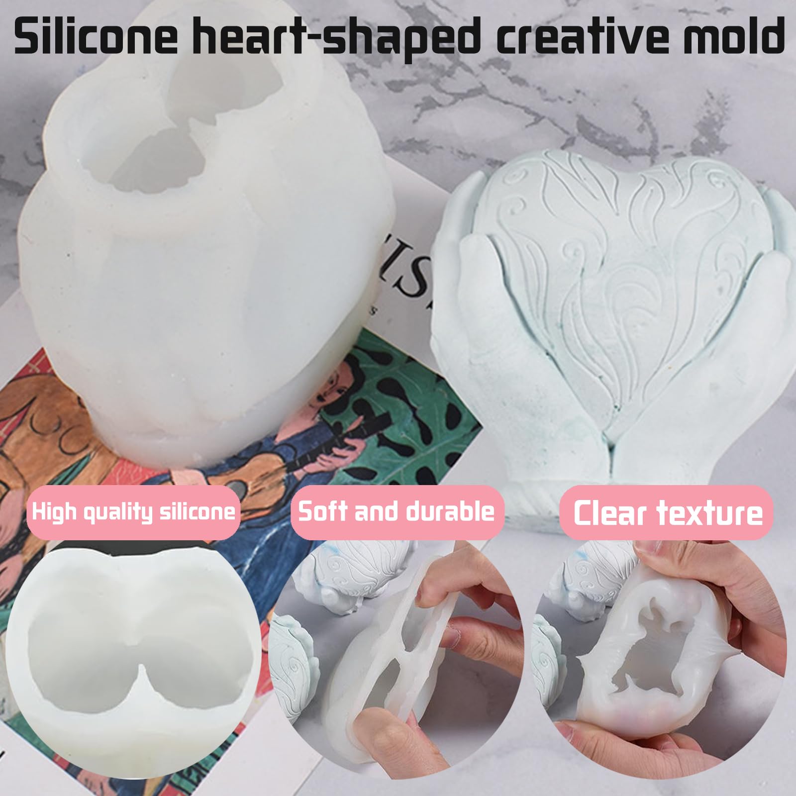Moldes De Silicona Para Velas De Té En Forma De Corazón - 2 Unidades, Para Resina Epoxi, Decoración Manualidades