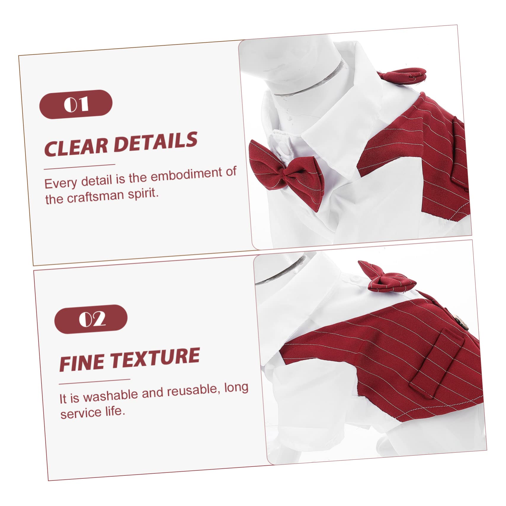 Abaodam 3stücke Hochzeitskostüm Für Hunde Elegantes Leichtes Outfit Für Hochzeiten Partys Und Fotoshootings Rotes Anzug-Shirt Für Große Hunde Für Festliche Anlässe Und Tägliches