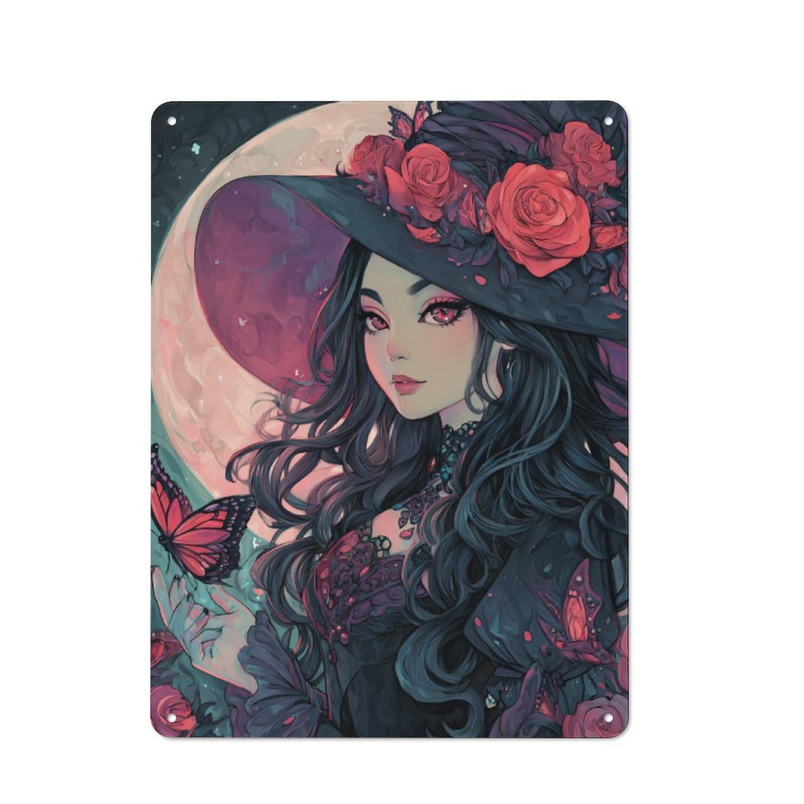 Junmoney Enchanted Moonlit Beauty For Garden Room Or Summerhouse, Retro Metal Sign 40X30cm, For Metal Sign Collectors, For Vintage Wall Decor Fans